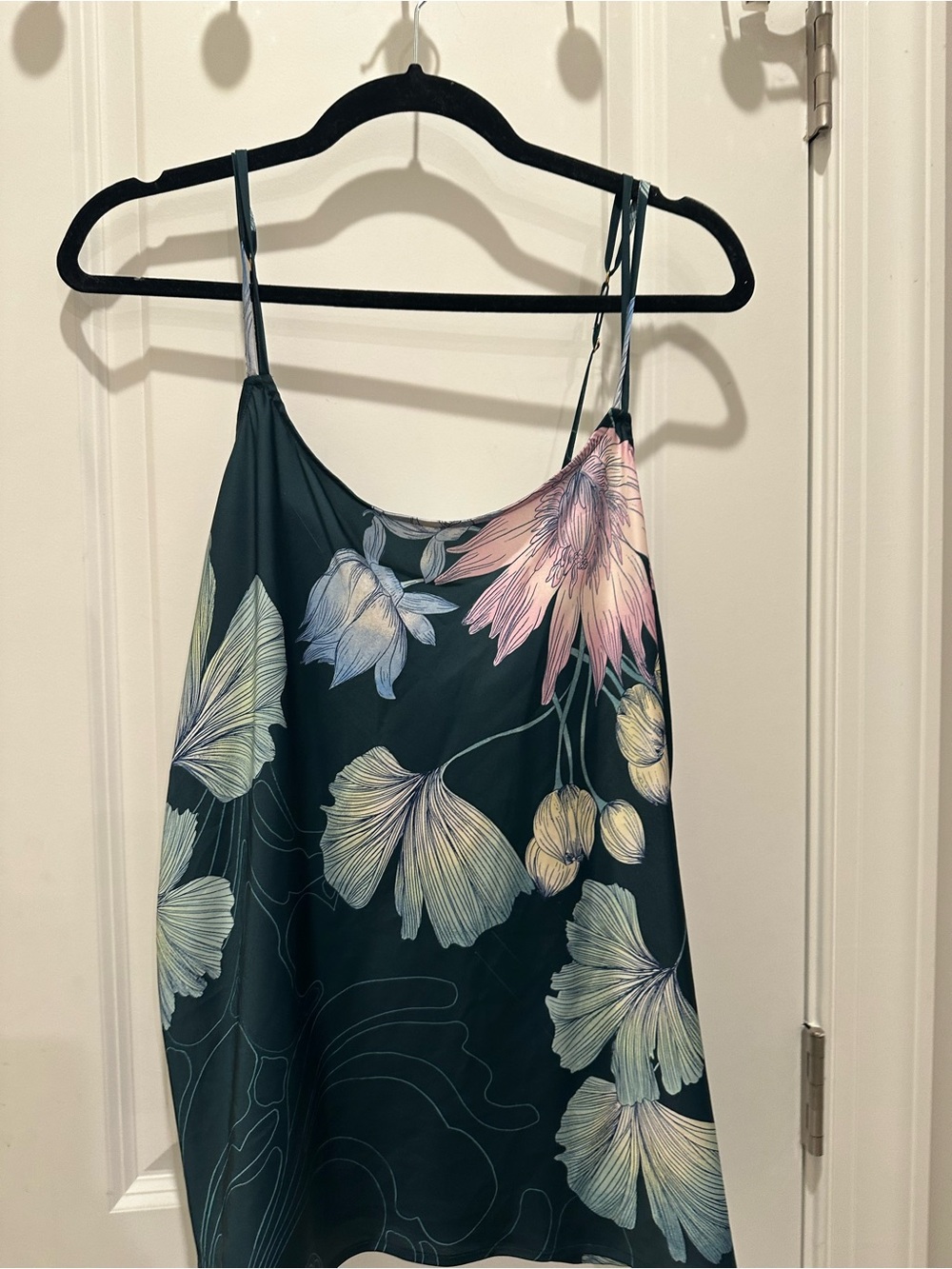 Soma Teal Satin Floral Cami